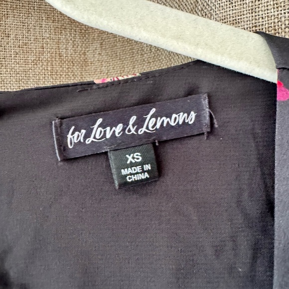 For Love And Lemons Black and Pink Floral Dress - Picture 2 of 8